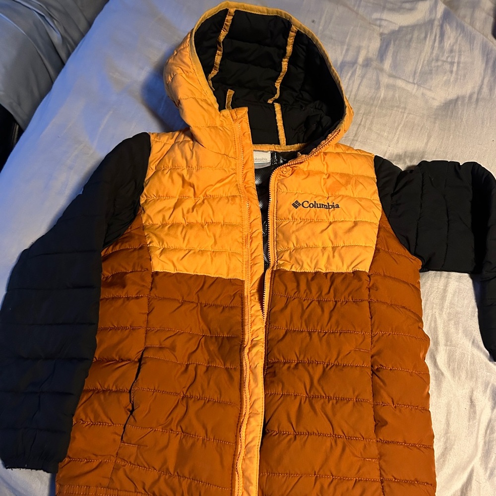 Columbia Orange and Black Puffer Jacket